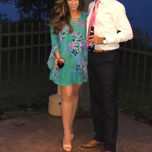 COLLECTIVE CONCEPTS Floral Bell Sleeve Dress